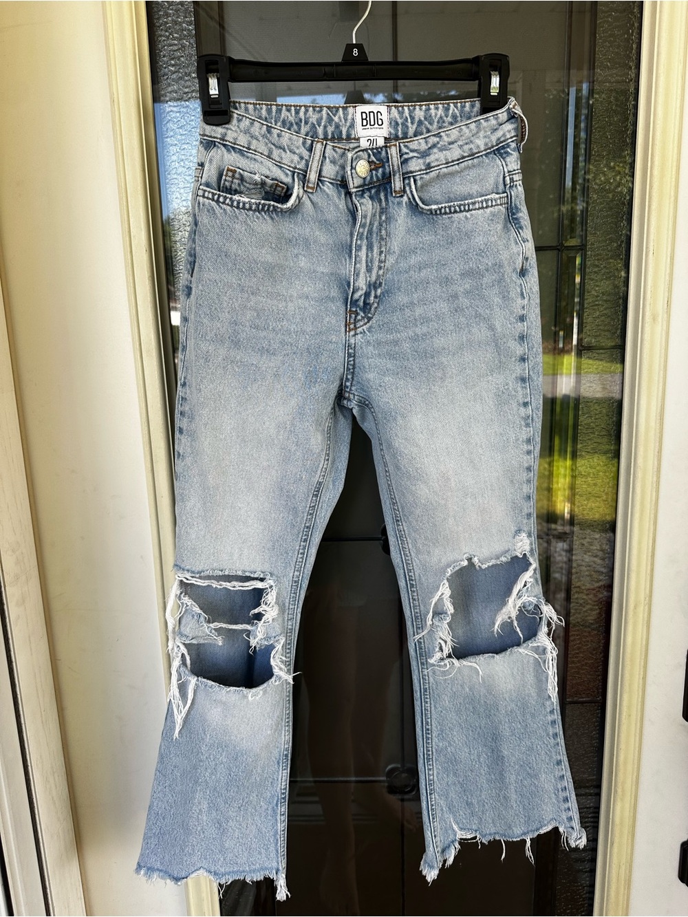 BDG Faded Blue Distressed Jeans with Knee Rips